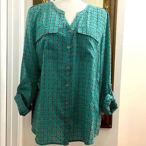 Green Patterned Women's Top